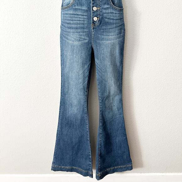 Insane Gene Jumpsuit Flare Denim Overalls Women's Size Small Retro Bell Bottoms - Picture 5 of 16